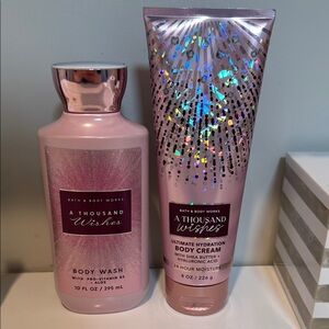 Bath & Body Works A Thousand Wishes Body Wash and Cream Set - Pink